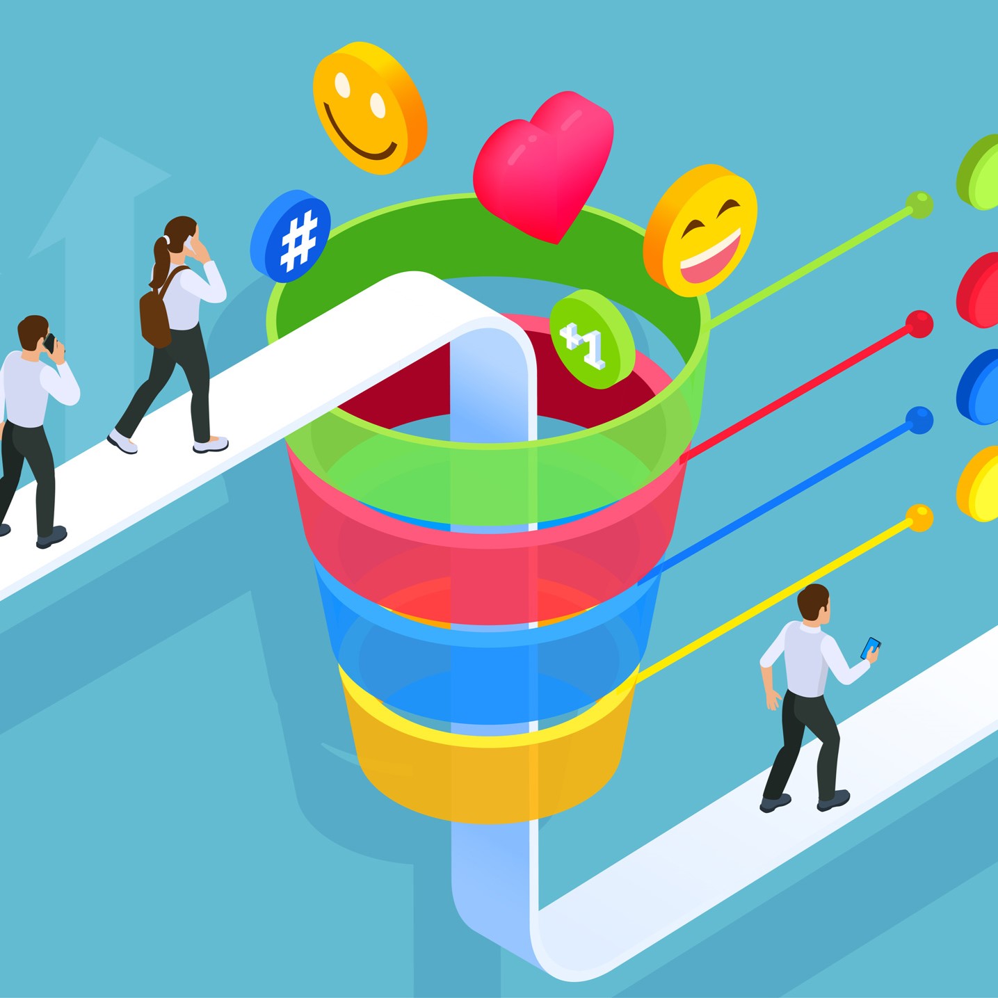 Sales Funnel Infographics With Customers