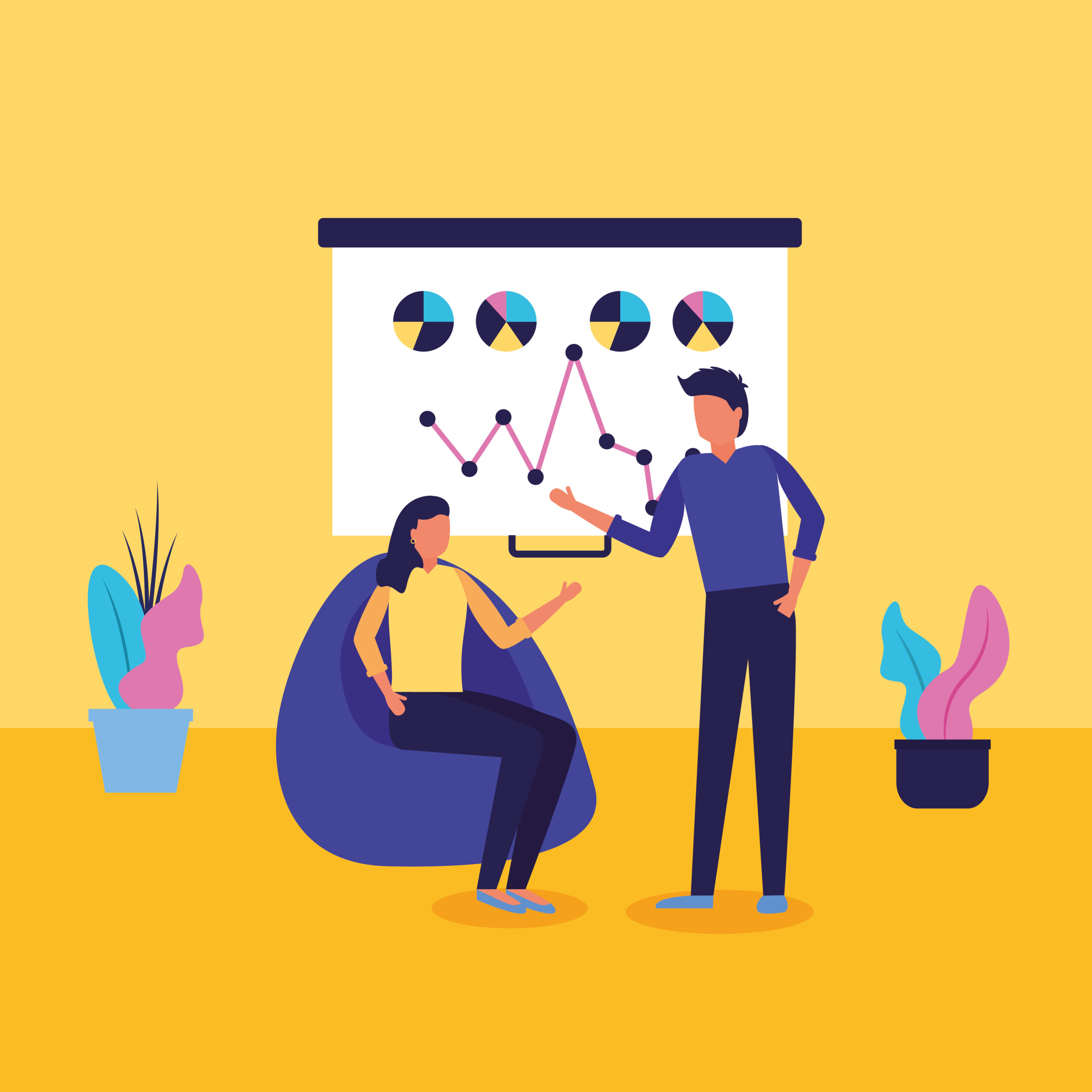 Workflow design, Infographic data information business analytics and visual presentation theme Vector illustration